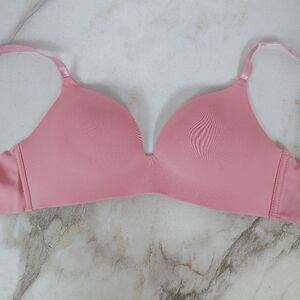 Sophie B. by Rene Rofe Pink Lined Molded Cups Wireless Bra Bralette, Sz 34B
